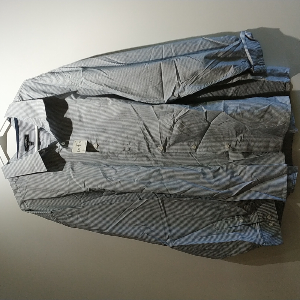 George BNWT men's 5XL casual button down longsleeve strip shirt